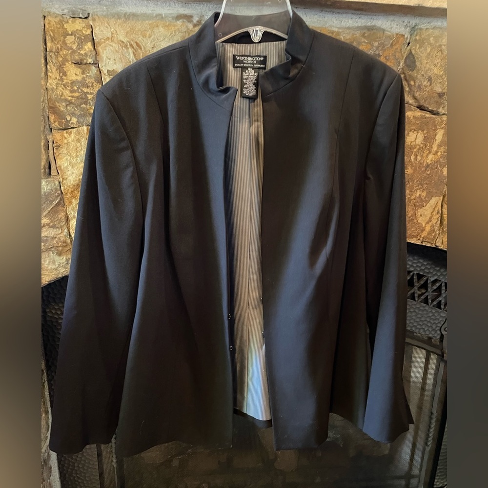 Worthington works stretch suit coat 18w black